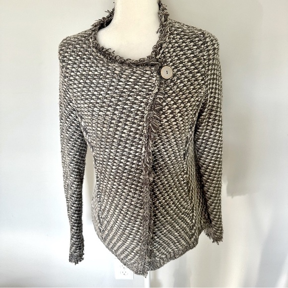 Anthropologie Angel of the North Single Button Asymmetric Knit Cardigan sz M    - Picture 2 of 12